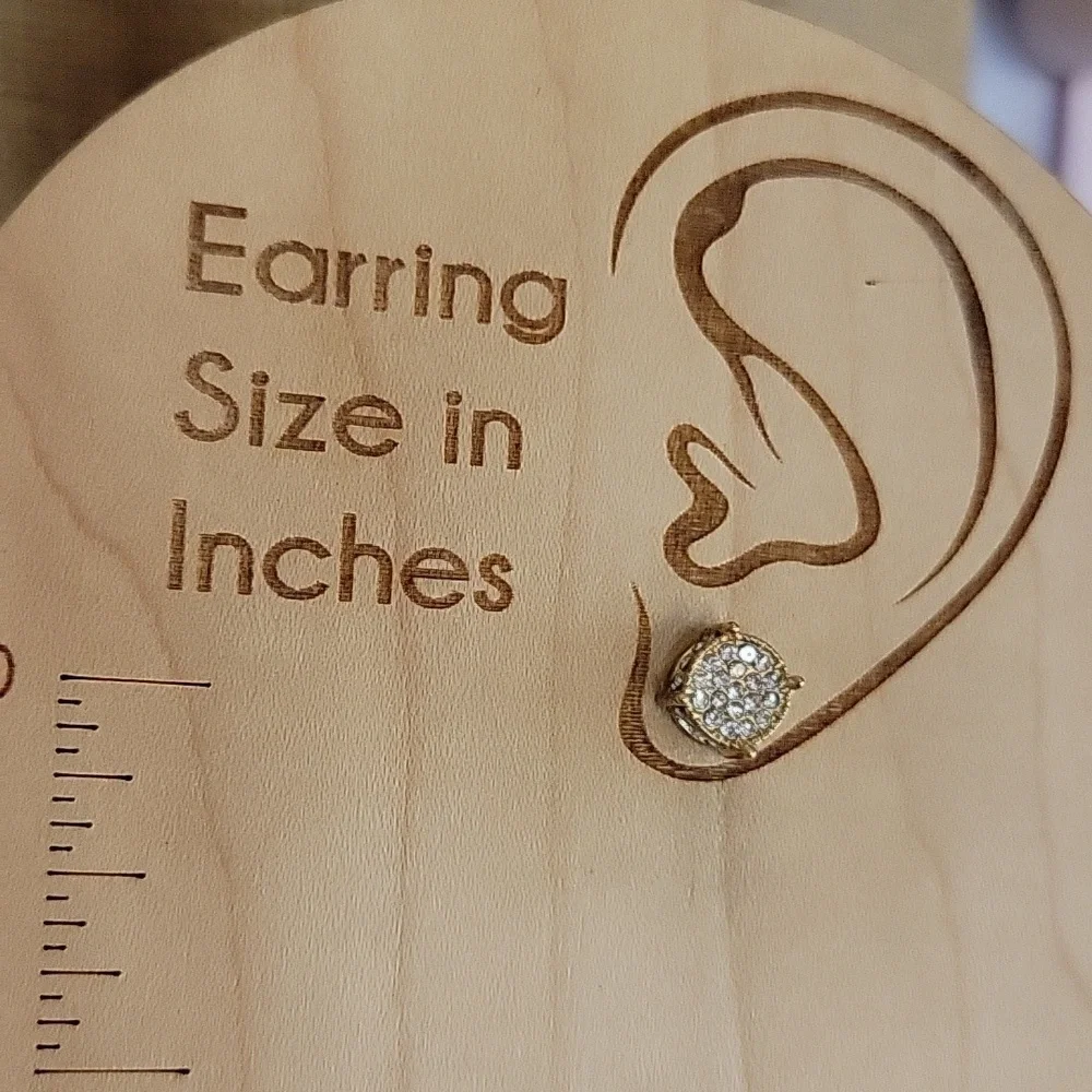 Hip Hop CZ Stud Earrings, unisex - Picture 4 of 8